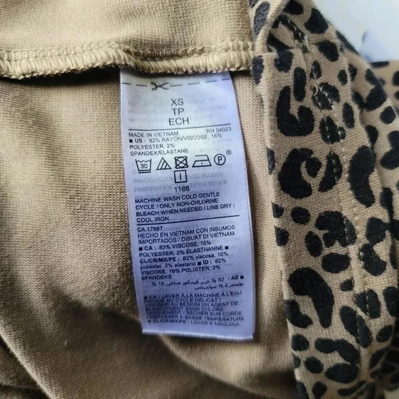 Old Navy Jersey Knit Midi Tie Waste Sheath Dress Leopard Print Stretch XS - Picture 8 of 8